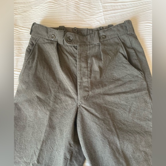 Vintage Belgian Military Surplus Wool Trousers, OD Green, size 32 - Picture 2 of 9